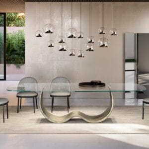 Alisei With A Glass Top Dining Table By Eforma 3