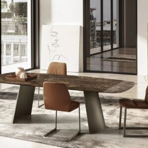 Dorian With Marble Top Dining Table By Eforma 2