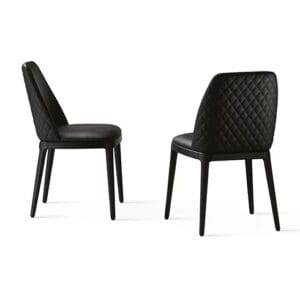 Max Diamond With Wooden Base Dining Chair By Eforma 2