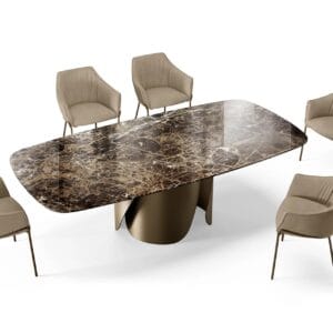 Onda With Marble Top Dining Table By Eforma 3