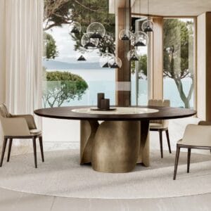 Onda With Wood And Ceramic Top Dining Table By Eforma 2
