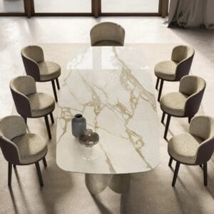 Perla With Ceramic Top Dining Table By Eforma 3