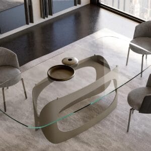 Polifemo With Glass Top Dining Table By Eforma 3