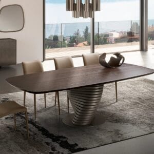 Rotolo With Wooden Top Dining Table By Eforma 4