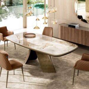 Twist With Ceramic King Top Dining Table By Eforma 2