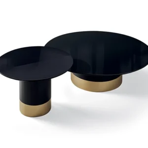 Cilindro Low With Glass Top Coffee Table By Eforma