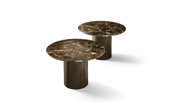 Cilindro Low With Marble Top Coffee Table By Eforma