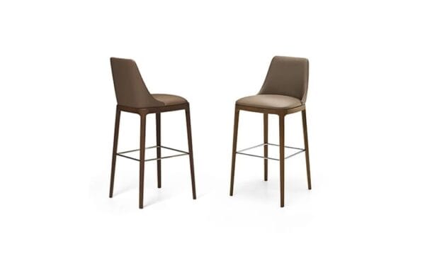 Max With Wooden Base Bar Stool By Eforma
