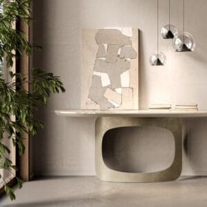 Polifemo With Glass Top Console Table By Eforma
