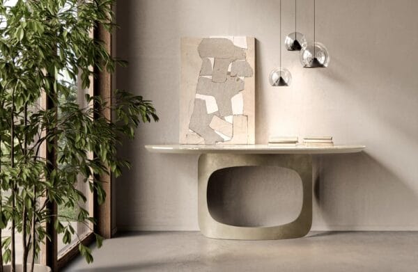 Polifemo With Glass Top Console Table By Eforma