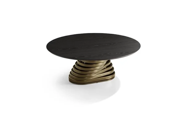 Rotolo Low With Wood Top Coffee Table By Eforma