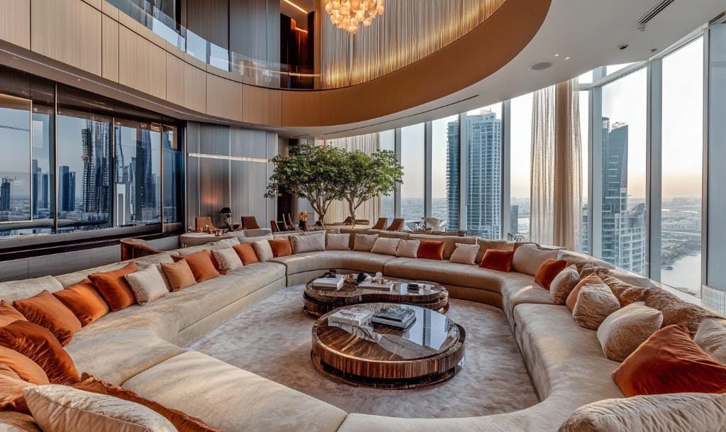 Fine sofa upholstery in a Dubai living room