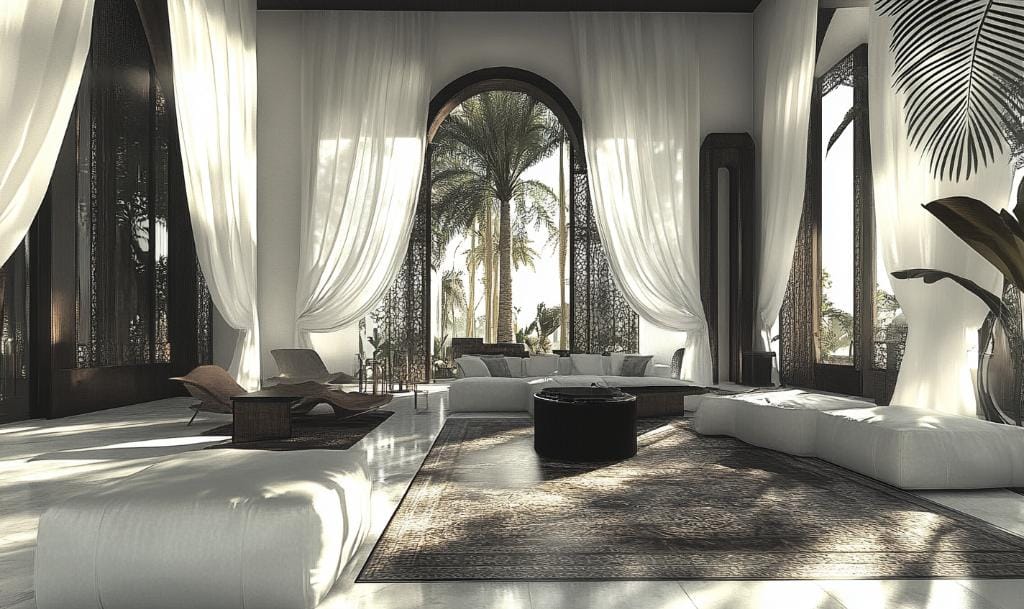 Attractive white curtains