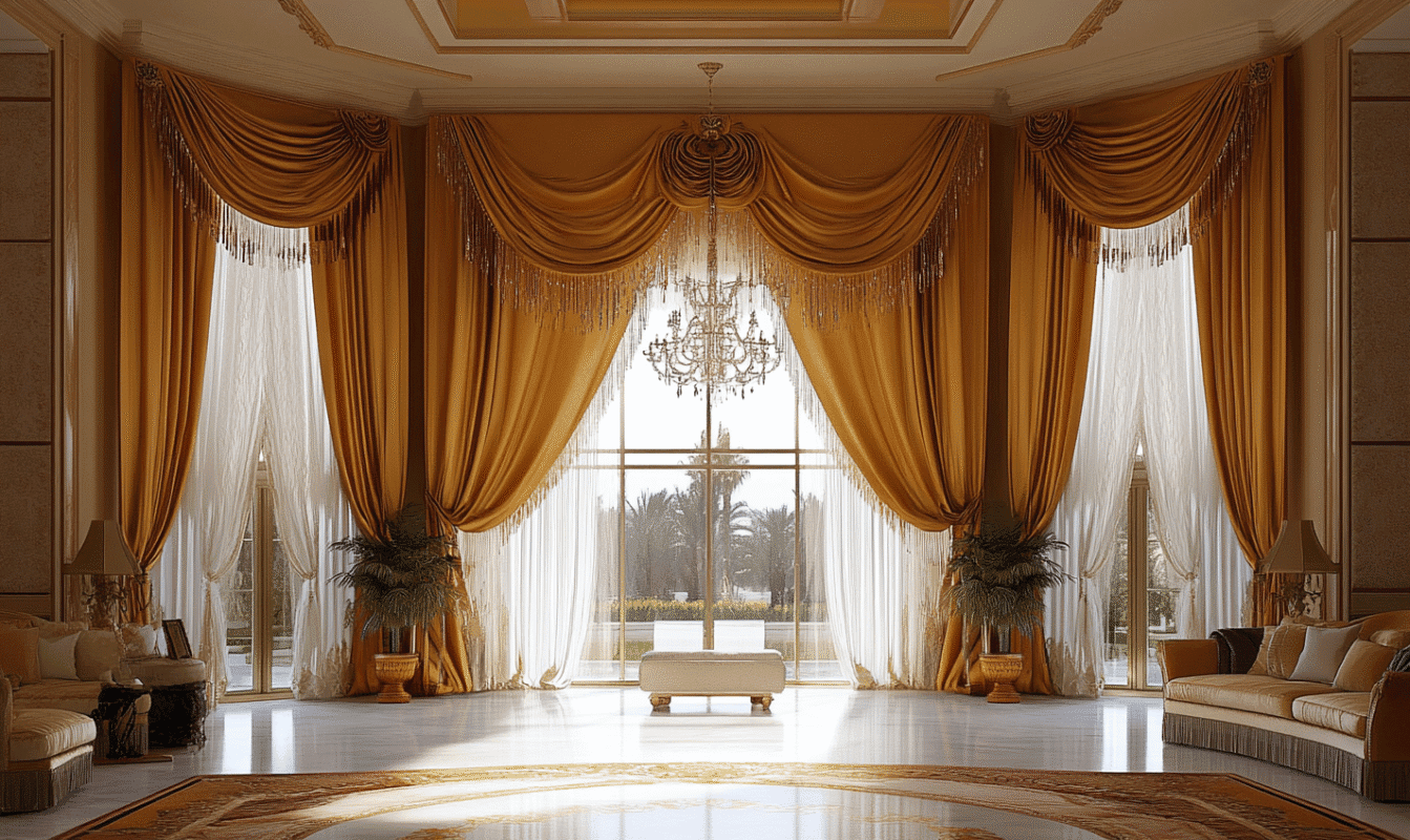 Customised linen living room curtain design