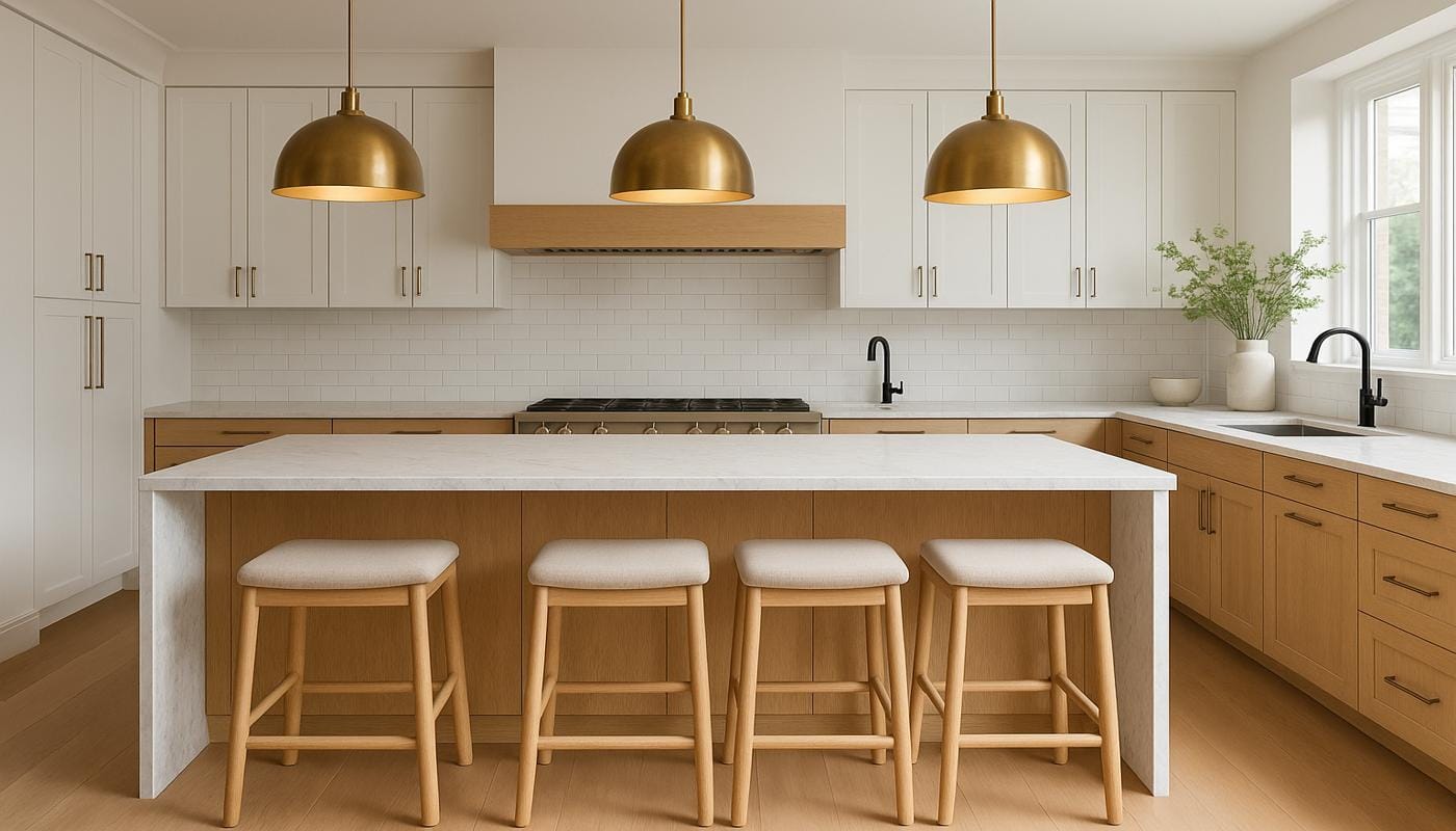 bespoke kitchen design with barstools