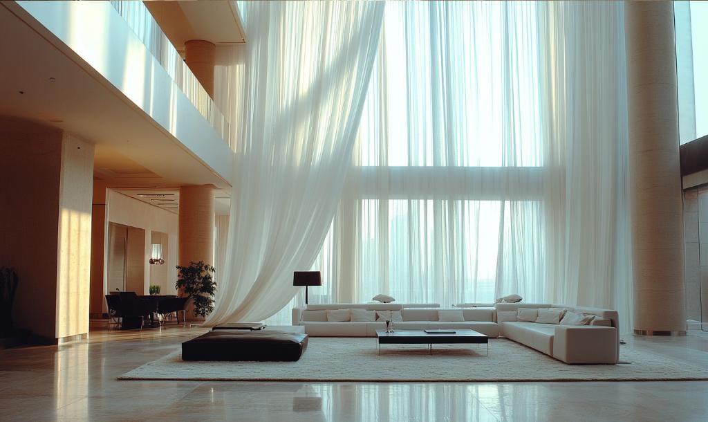 Custom made white curtains