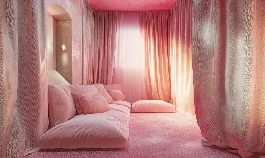 Pink curtains for kids room