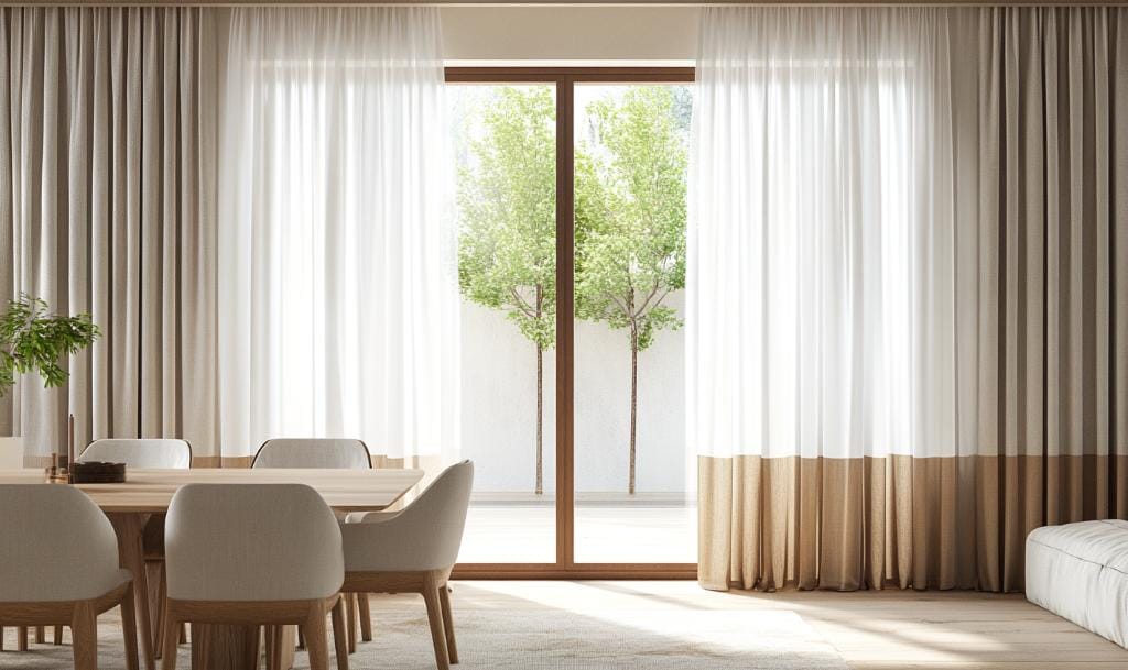 Accents with white curtains