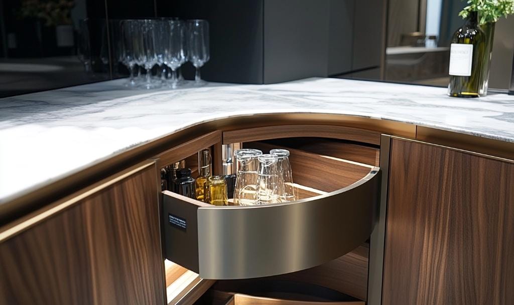 Corner small kitchen cabinets