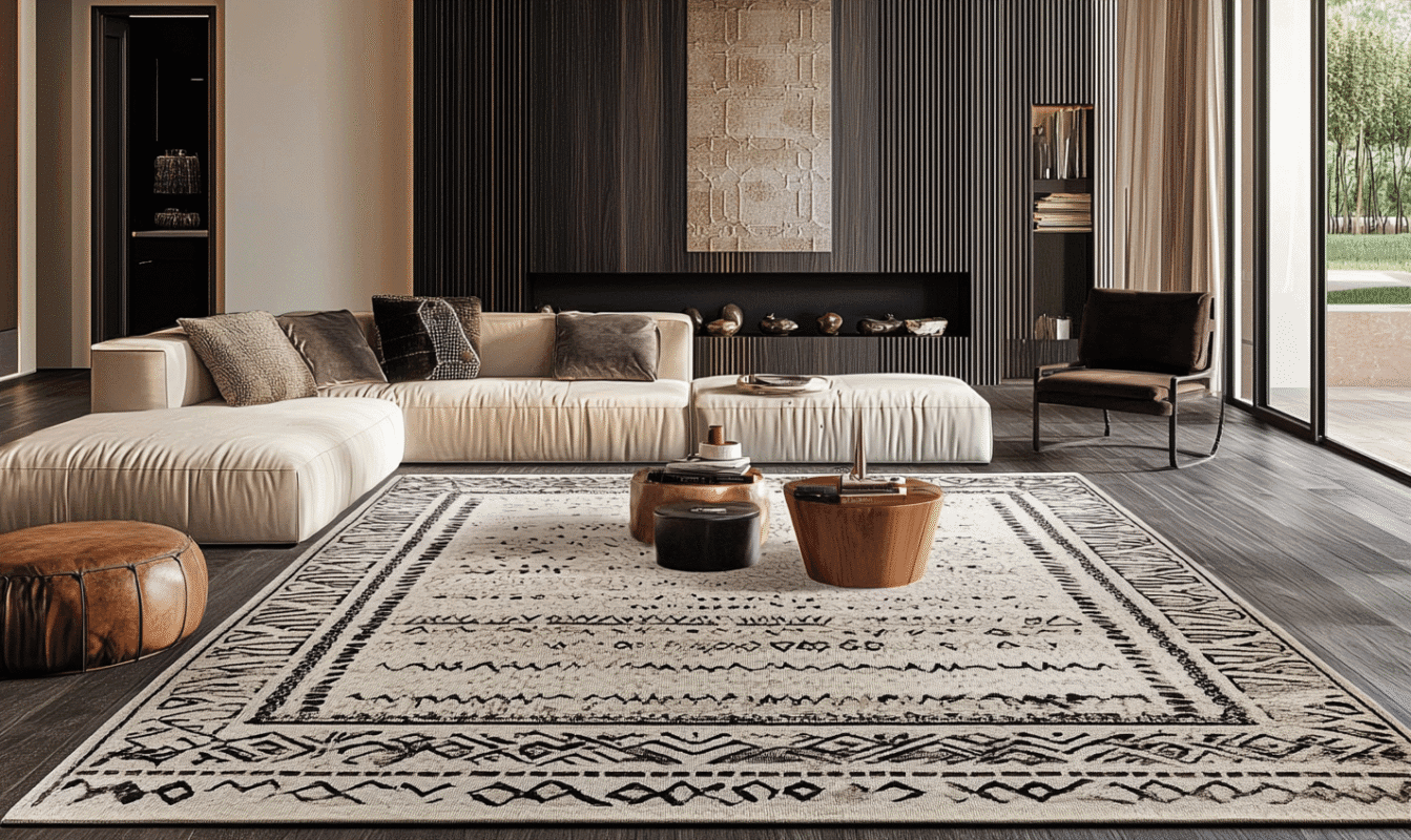 White geometric persian rug patterns