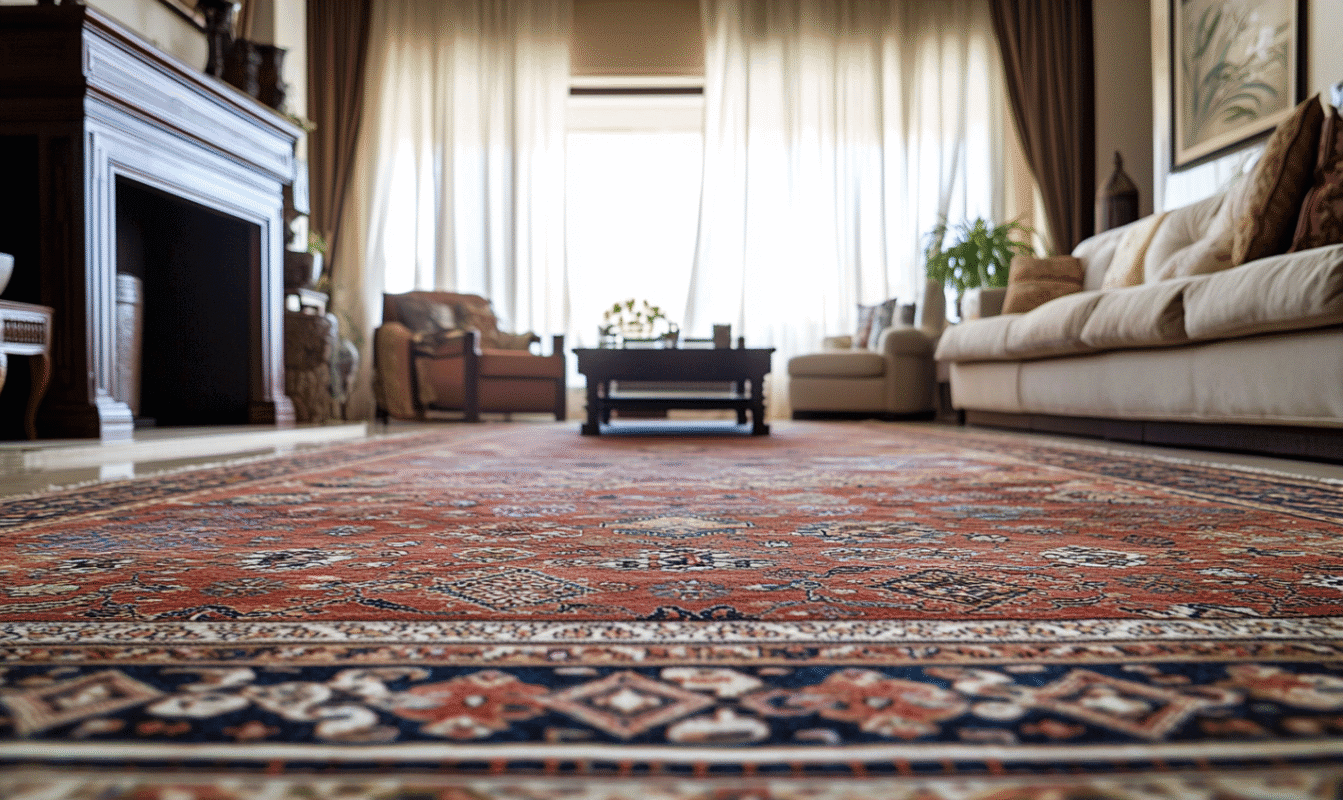 geometric persian rug patterns in living room