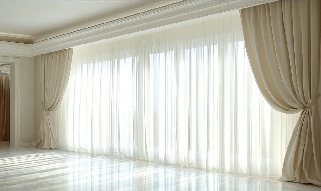 white sheer curtain fabric in Dubai