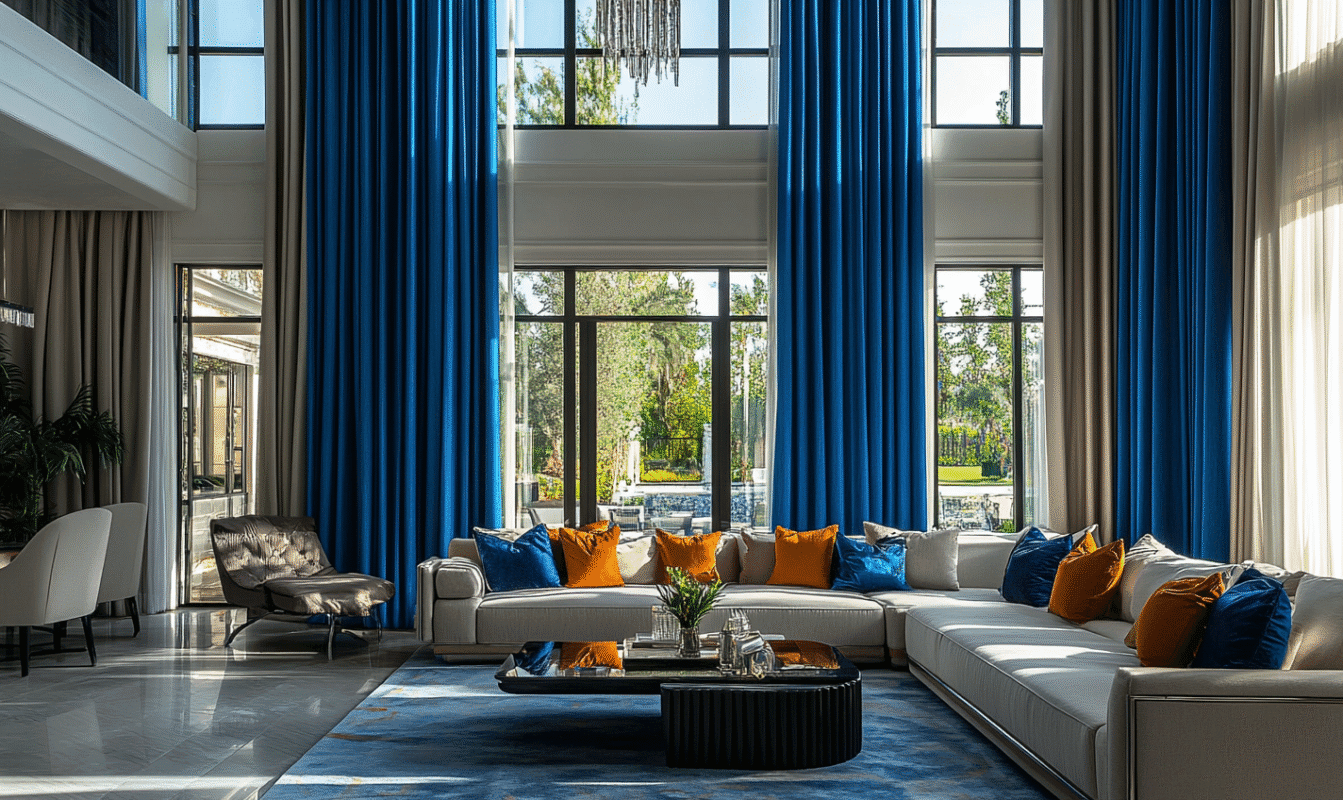 Wide modern curtain designs for living room