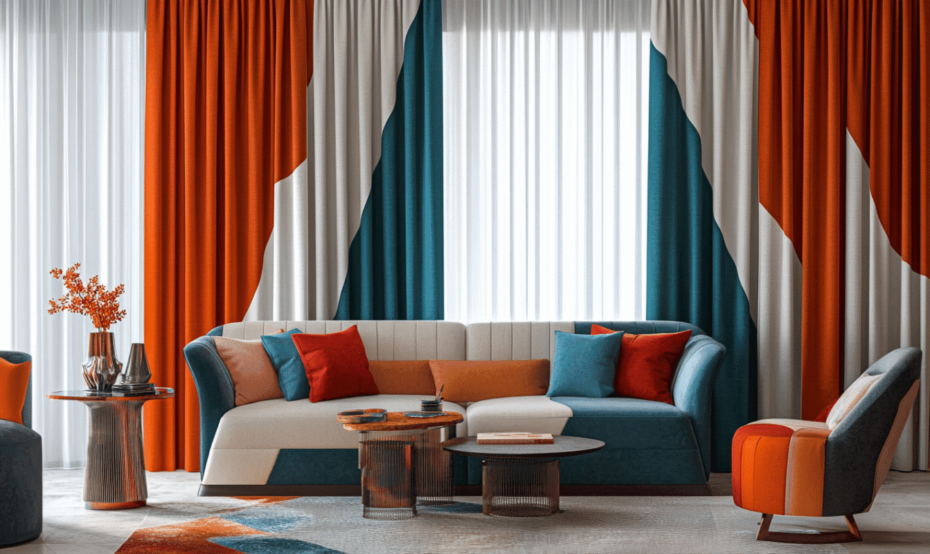 Modern bold living room curtain design​
