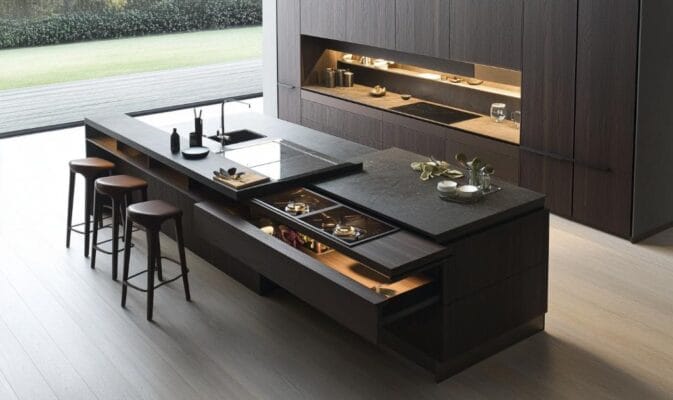 Modern wood kitchen cabinets