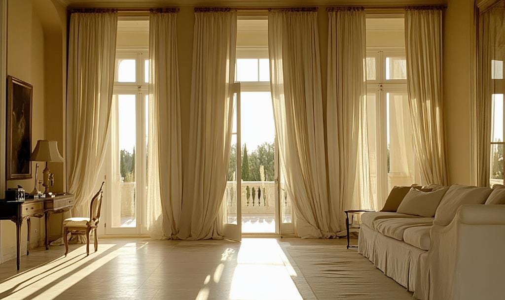 Linen window curtain design