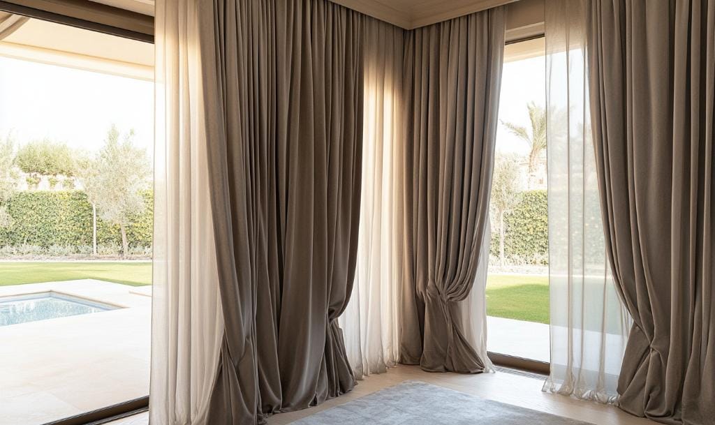 Panel in window curtain design