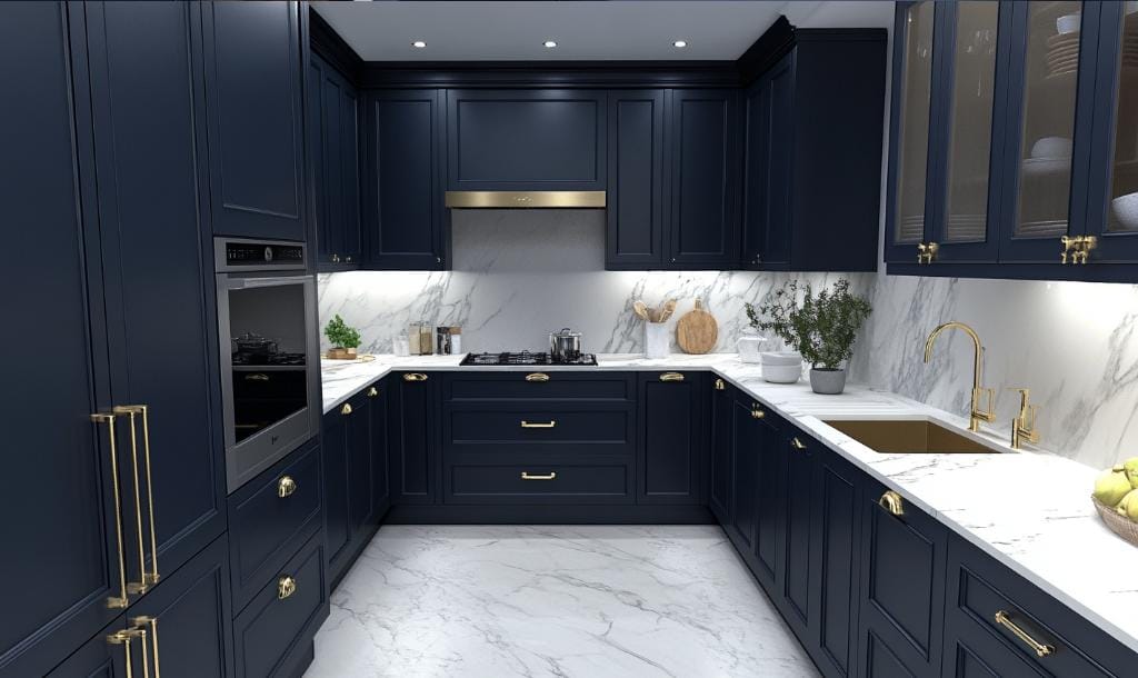 Refinished kitchen wall cabinets