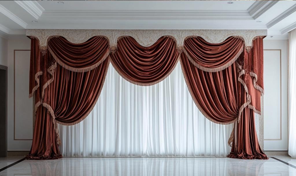 Velvet wave curtains for luxury spaces