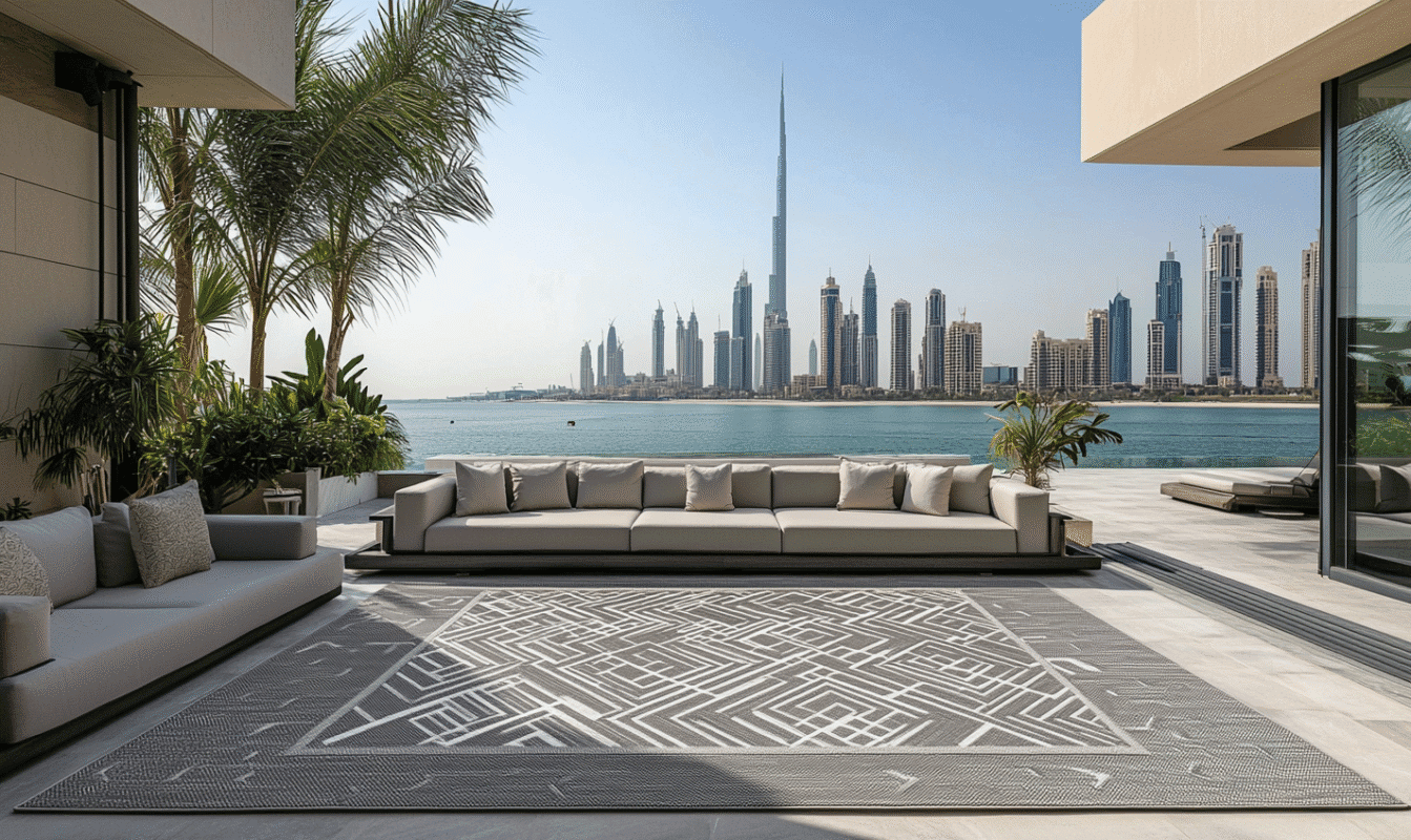 Bespoke grey outdoor rug​