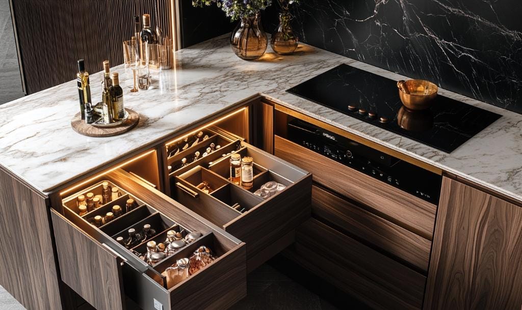 Small corner kitchen cabinet