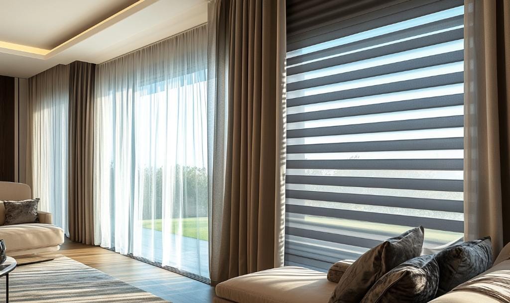 Space for window blinds and curtains