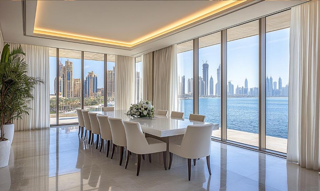 Wide curtains for dining room