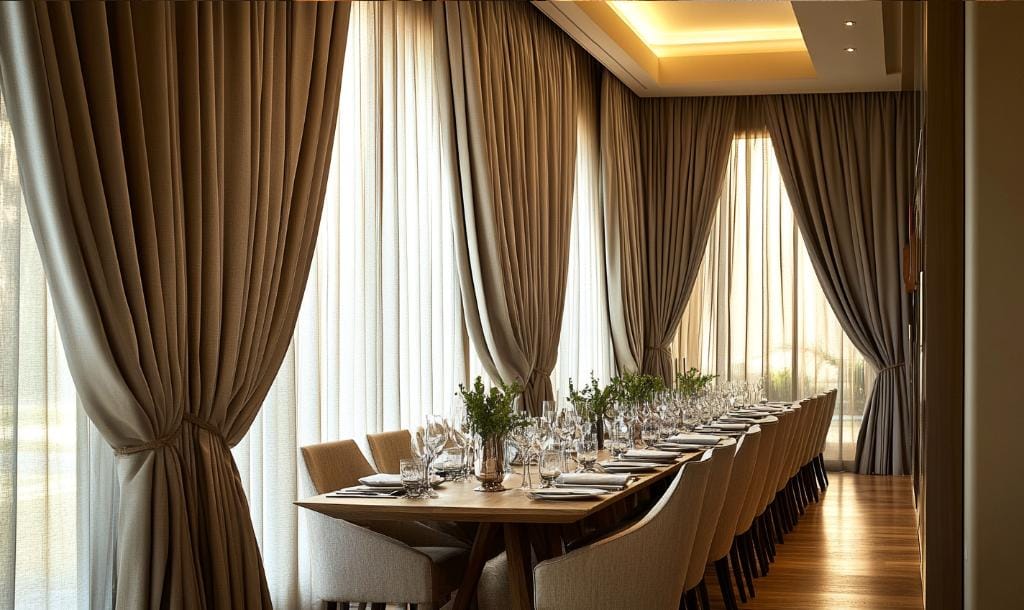 Wool curtains for dining room