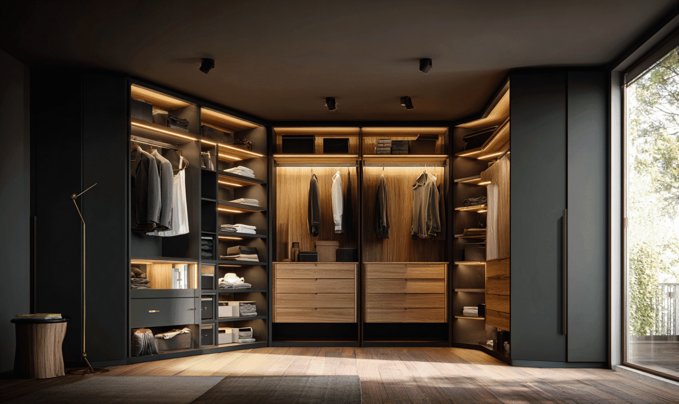 Elegant custom corner wardrobe