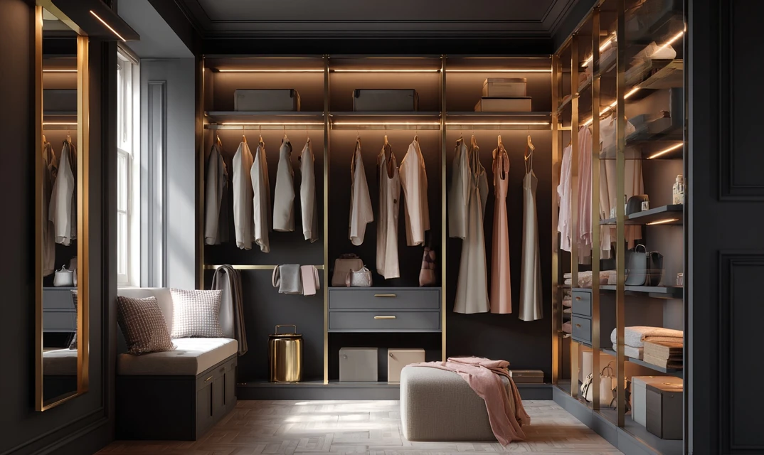 compact walk in wardrobes