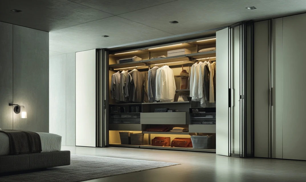 integrated technology in fitted wardrobe