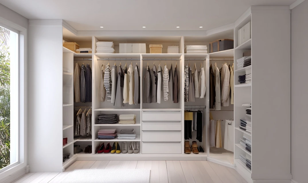 corner wooden wardrobe for bedroom