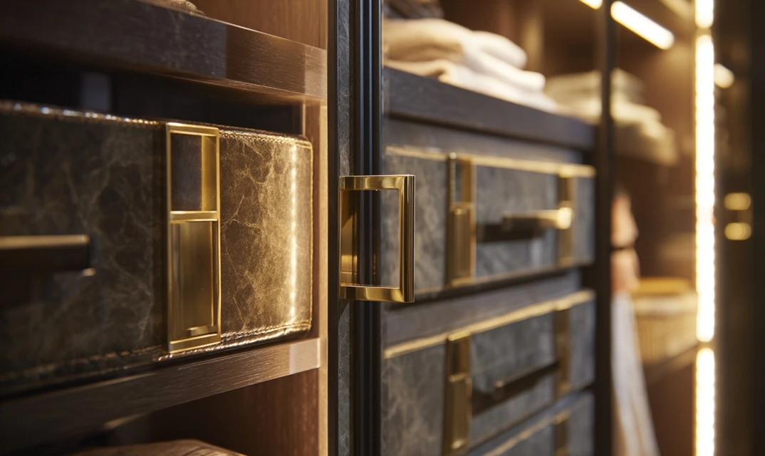 custom hardware selection in fitted wardrobe