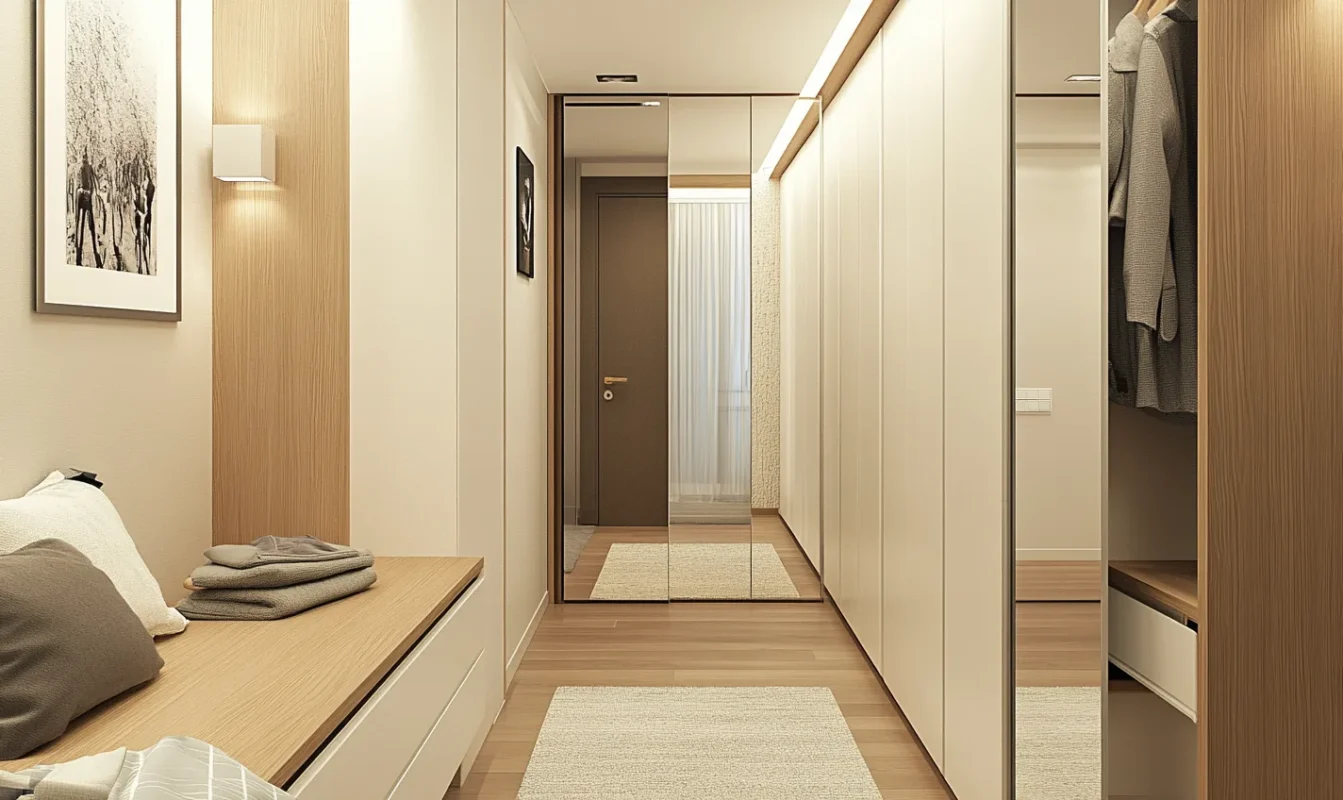 narrow hallway solutions in wardrobe designs