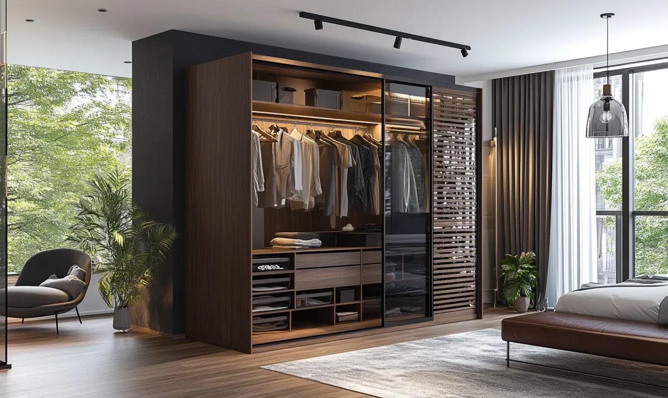 open cabinet room divider wardrobe design
