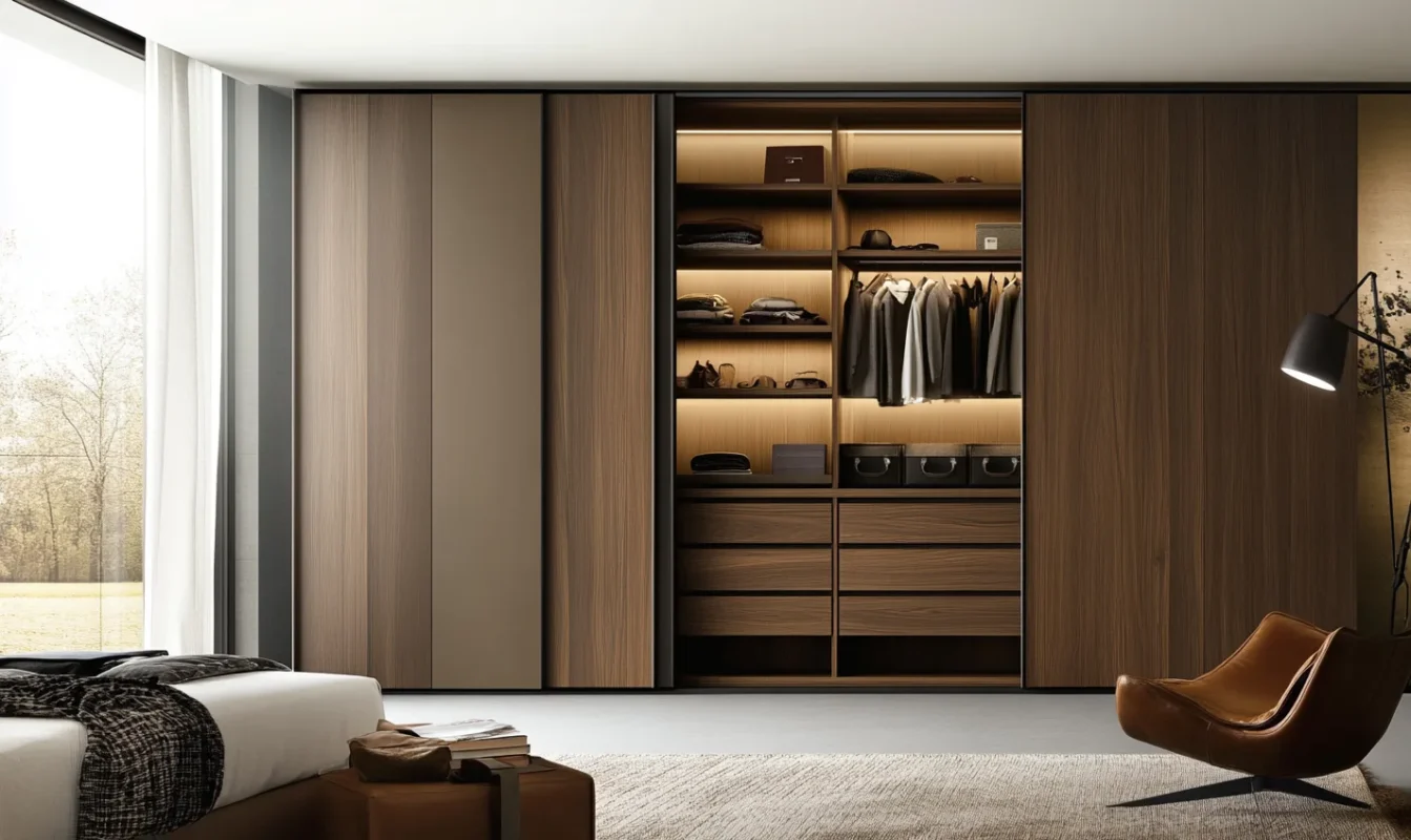 hybrid storage wardrobe designs for bedroom