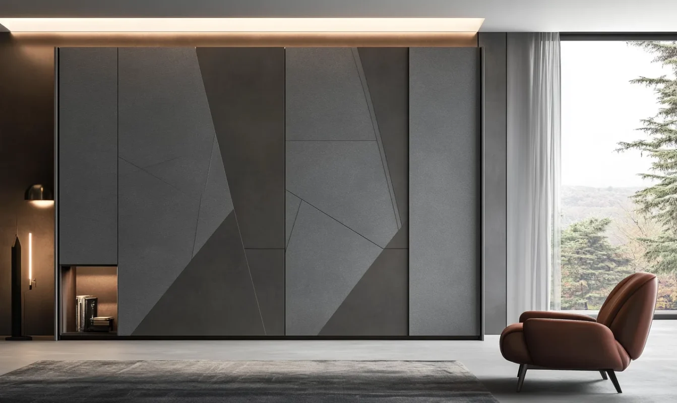 geometric bedroom wardrobe interior design
