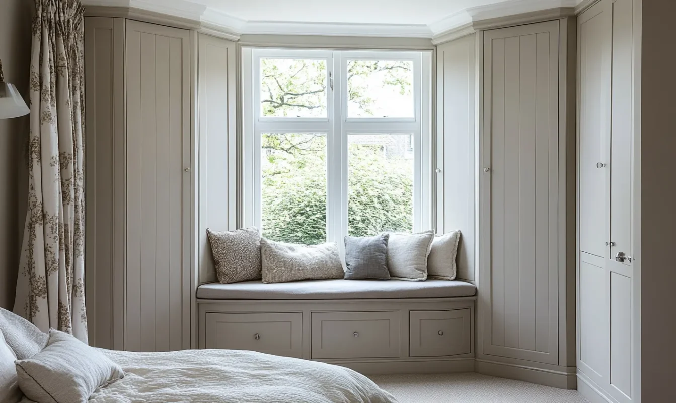 bay window wardrobe cabinet design