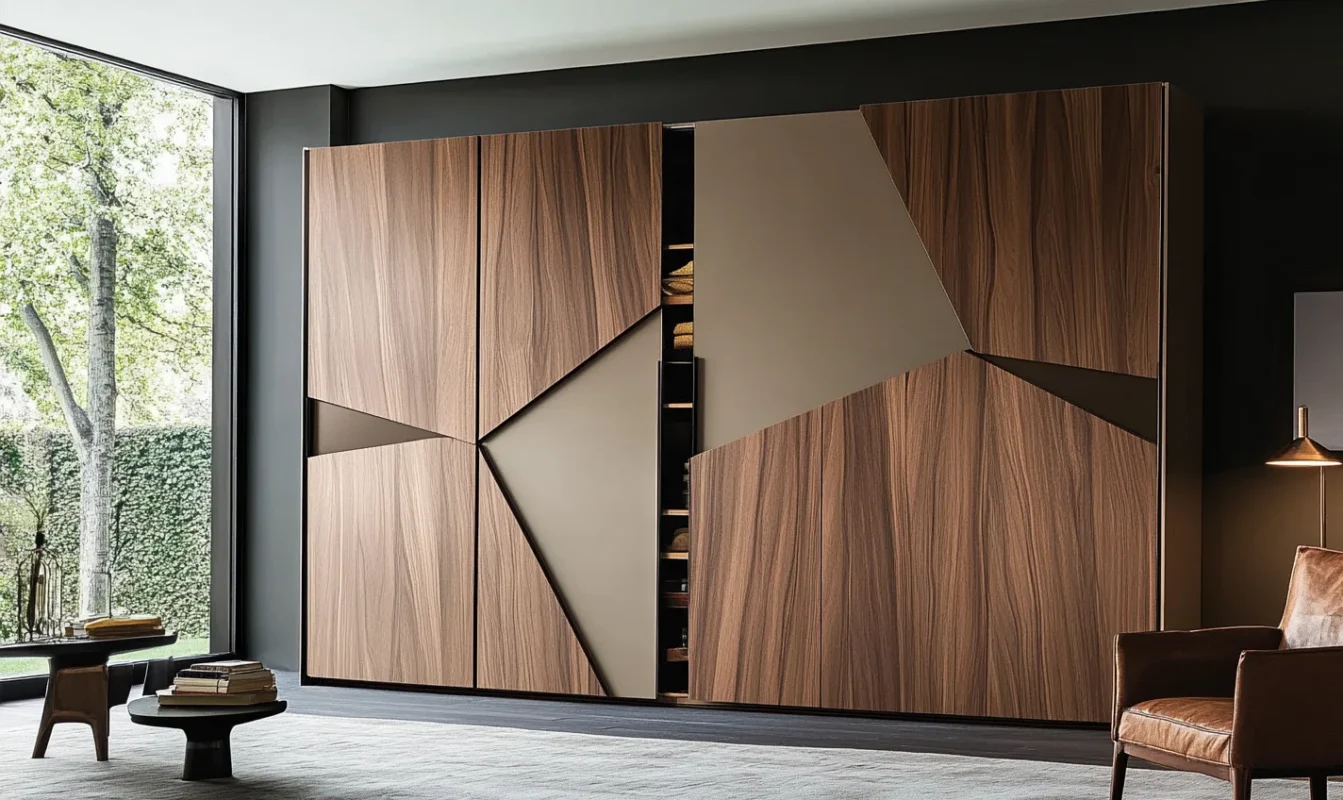 asymmetrical doors bedroom wardrobe design