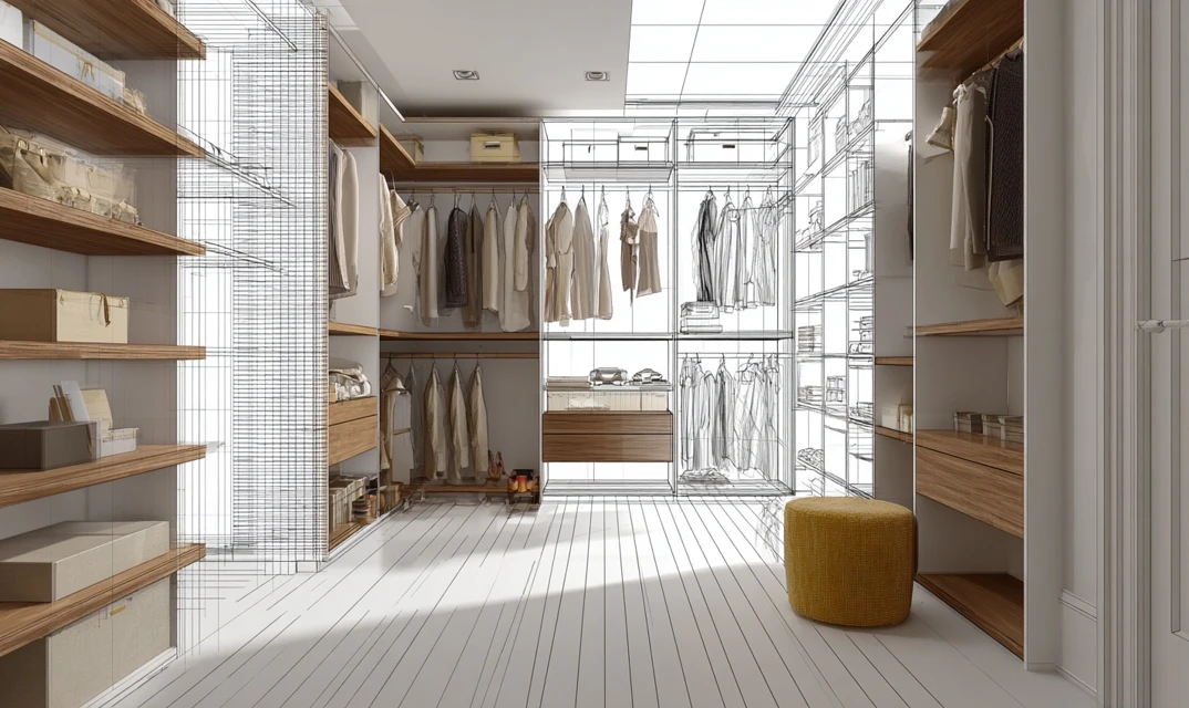 concept planning for walk in wardrobe design
